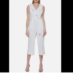 Tommy Hilfiger Cream Wrap Wide Leg Jumpsuit